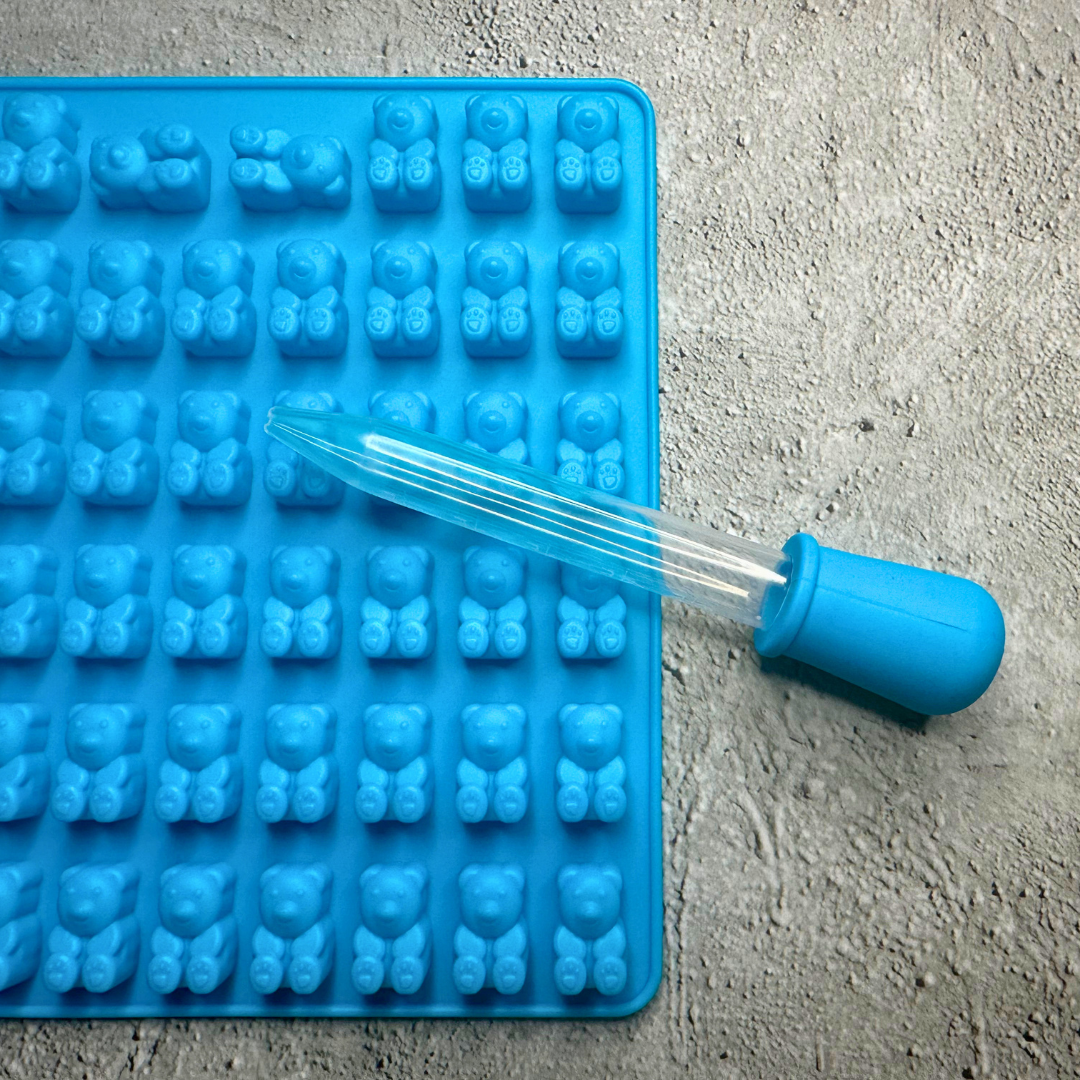 Silicone mould with dropper - bears